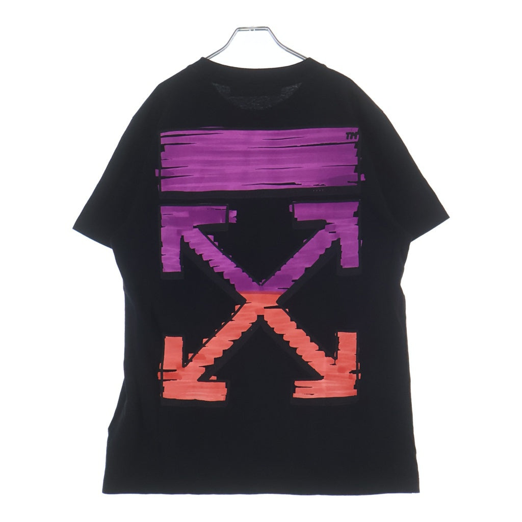 OFF-WHITE(オフホワイト) マーカー スリム ロゴ プリント Tシャツ 半袖カットソー ブラック OMAA027R21JER003