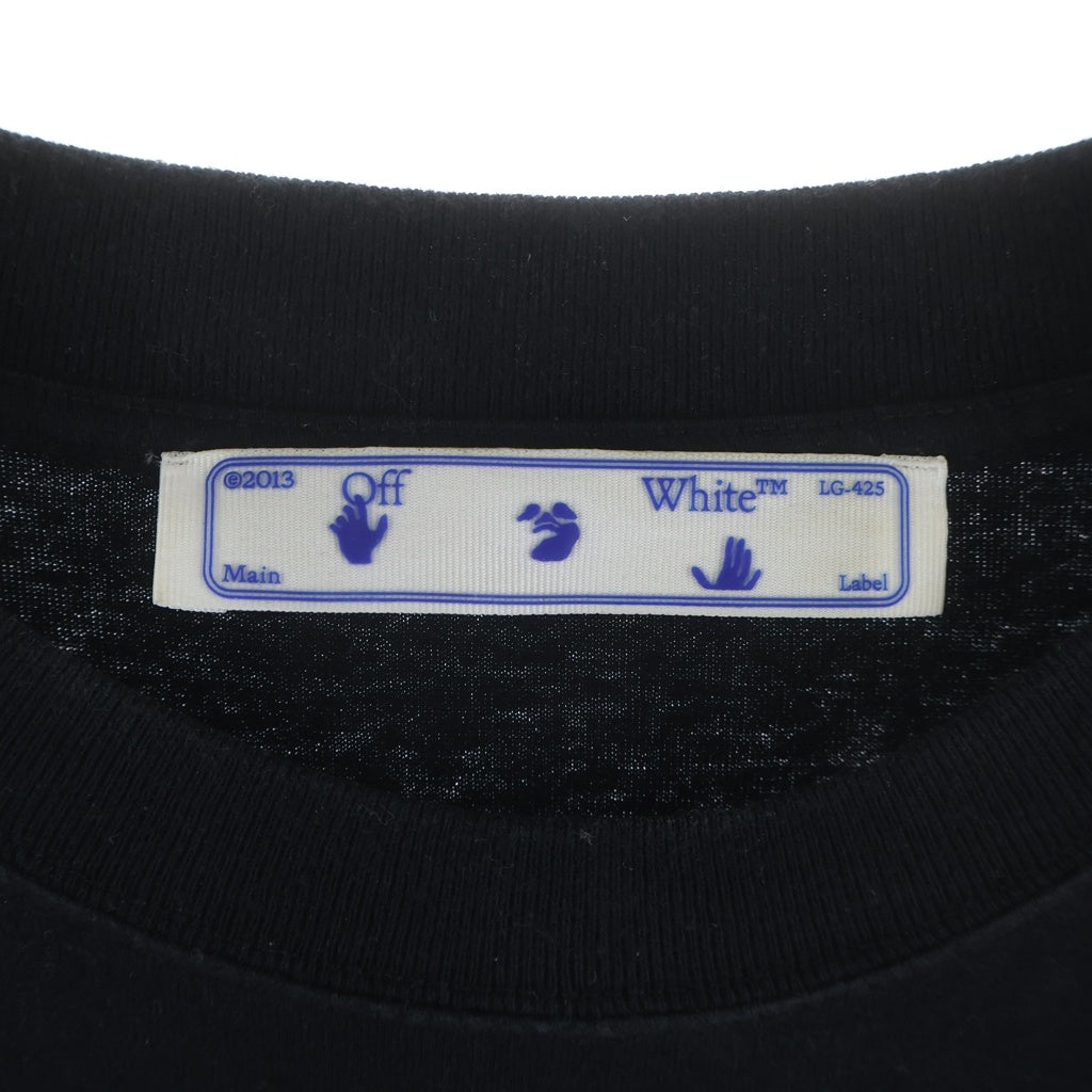 OFF-WHITE(オフホワイト) マーカー スリム ロゴ プリント Tシャツ 半袖カットソー ブラック OMAA027R21JER003