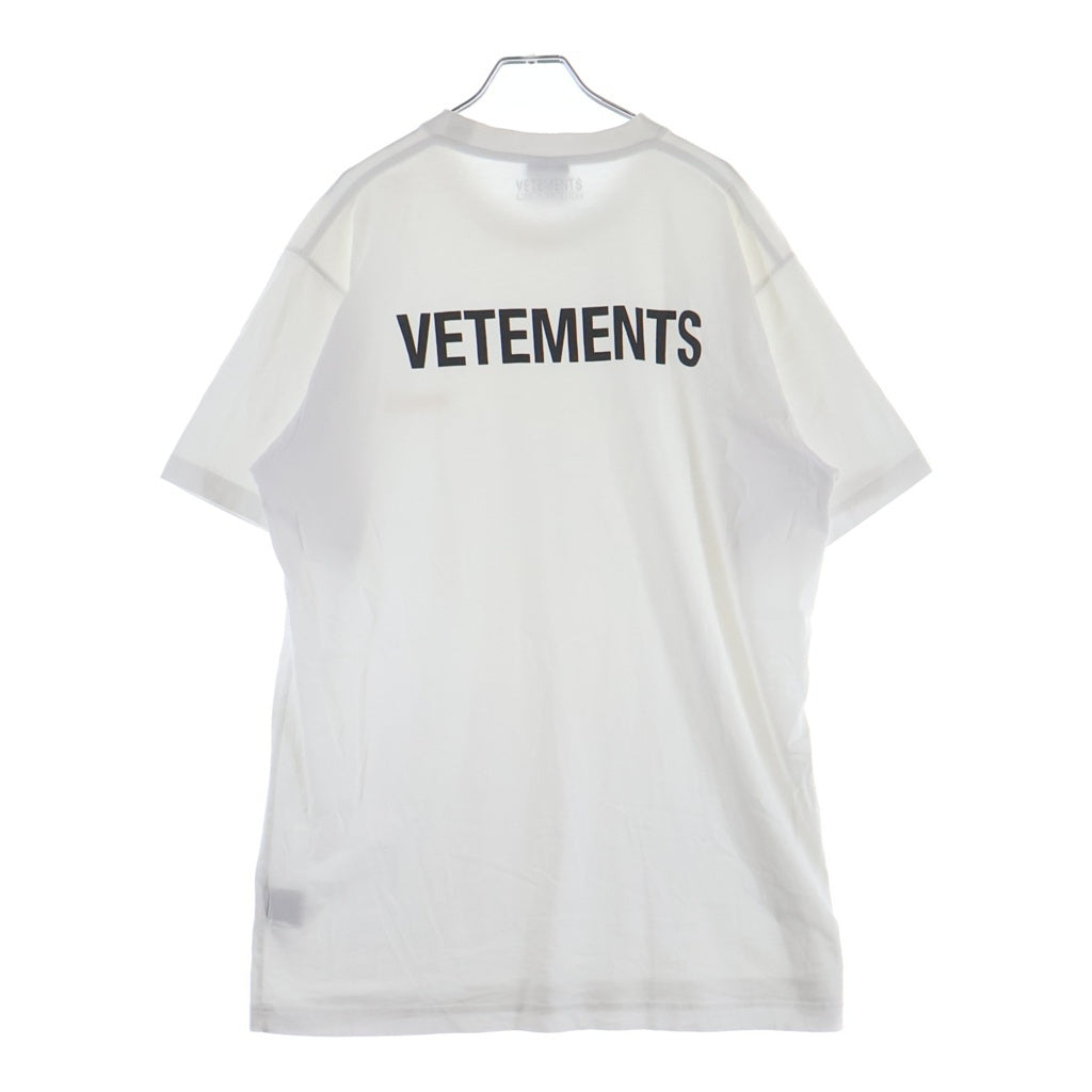 VETEMENTS(ヴェトモン) 両面 ロゴプリント Tシャツ 半袖カットソー ホワイト UA52TR240W