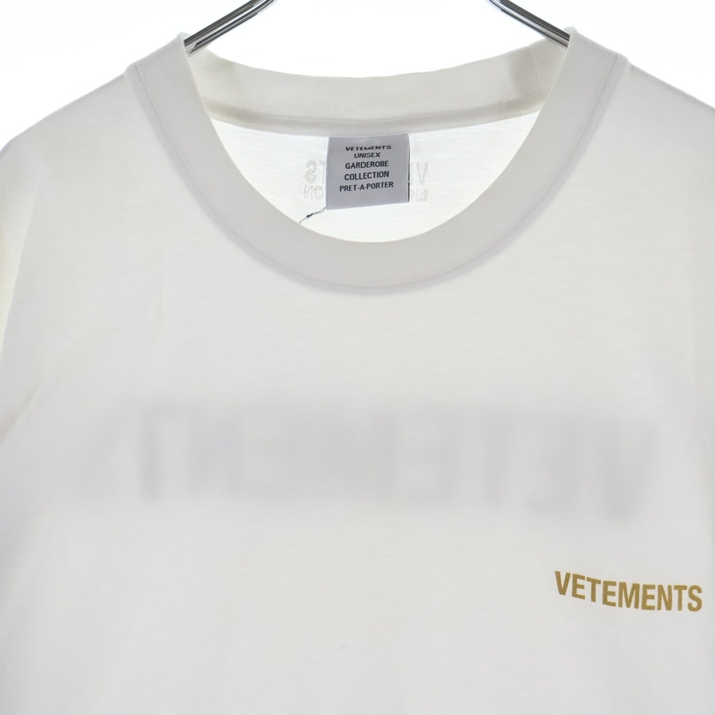 VETEMENTS(ヴェトモン) 両面 ロゴプリント Tシャツ 半袖カットソー ホワイト UA52TR240W