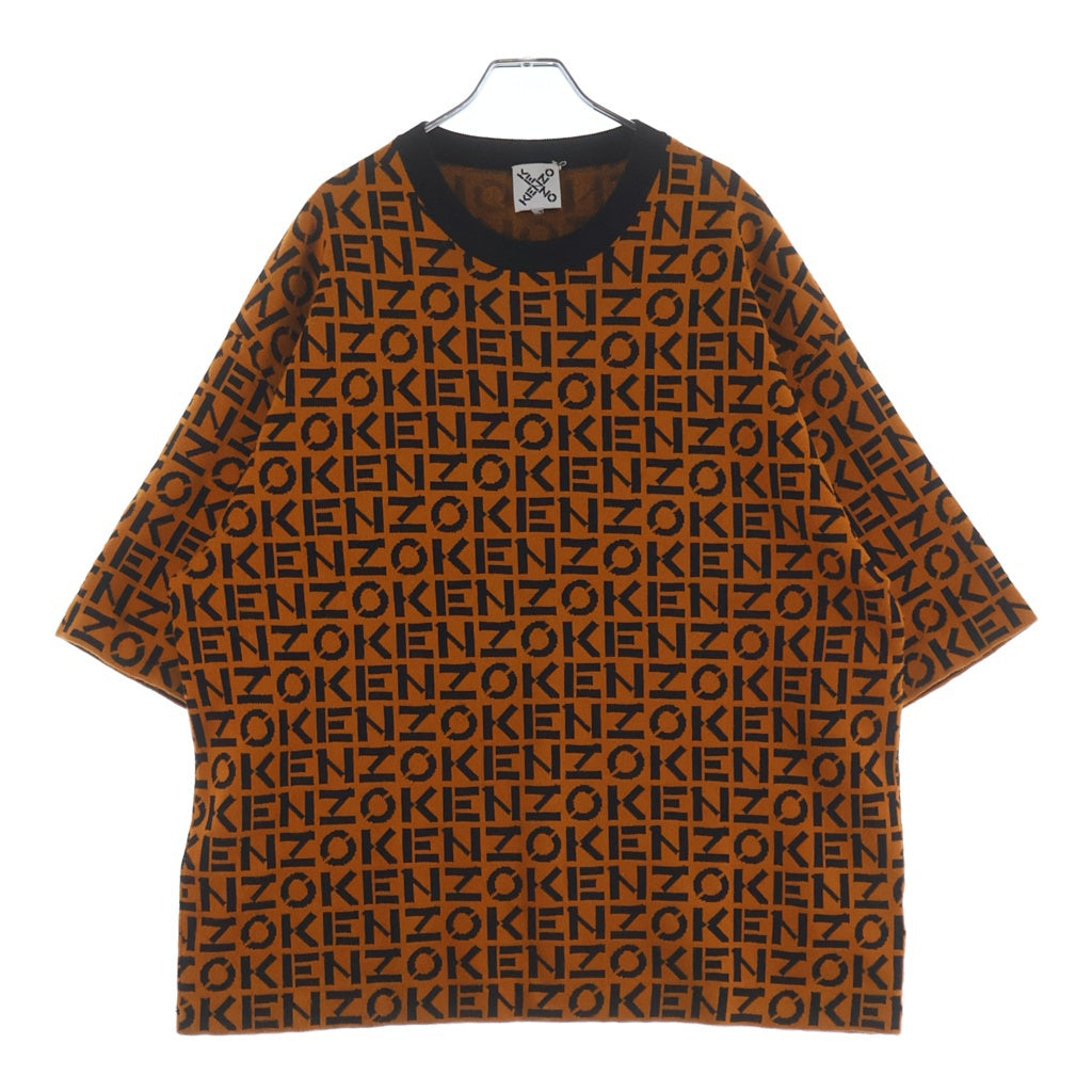KENZO(ケンゾー) モノグラム オーバーサイズ ニット Tシャツ 半袖カットソー オレンジ FB65PU6383SC