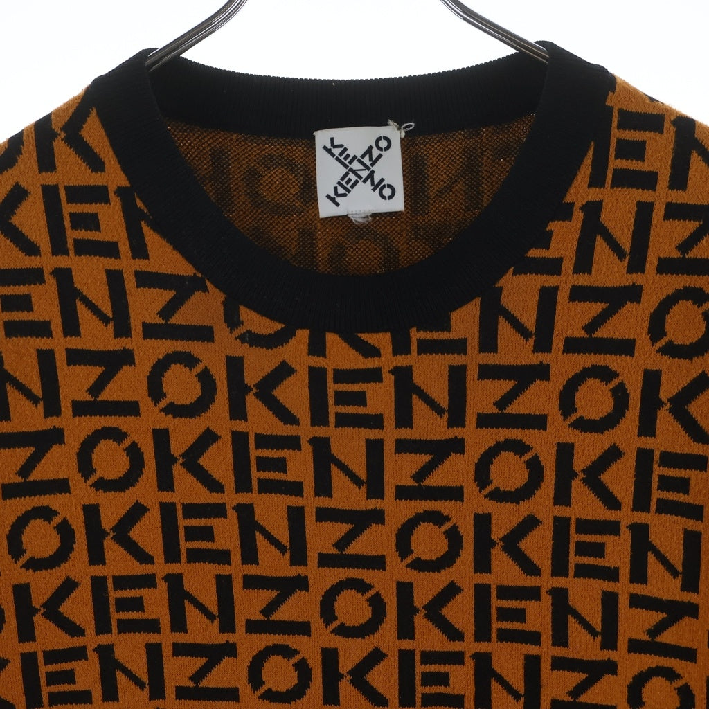 KENZO(ケンゾー) モノグラム オーバーサイズ ニット Tシャツ 半袖カットソー オレンジ FB65PU6383SC
