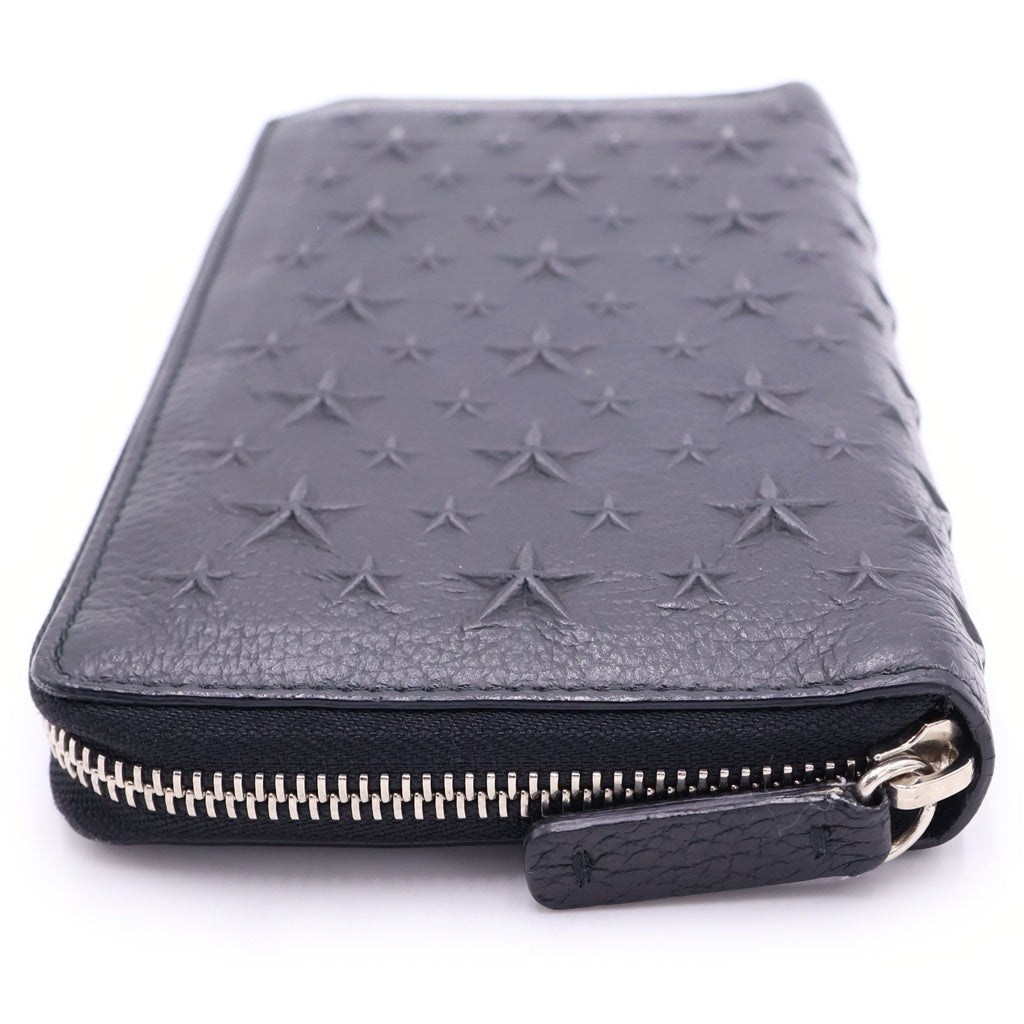 JIMMY CHOO(ジミーチュウ) スターエンボス ロングウォレット 長財布 ブラック