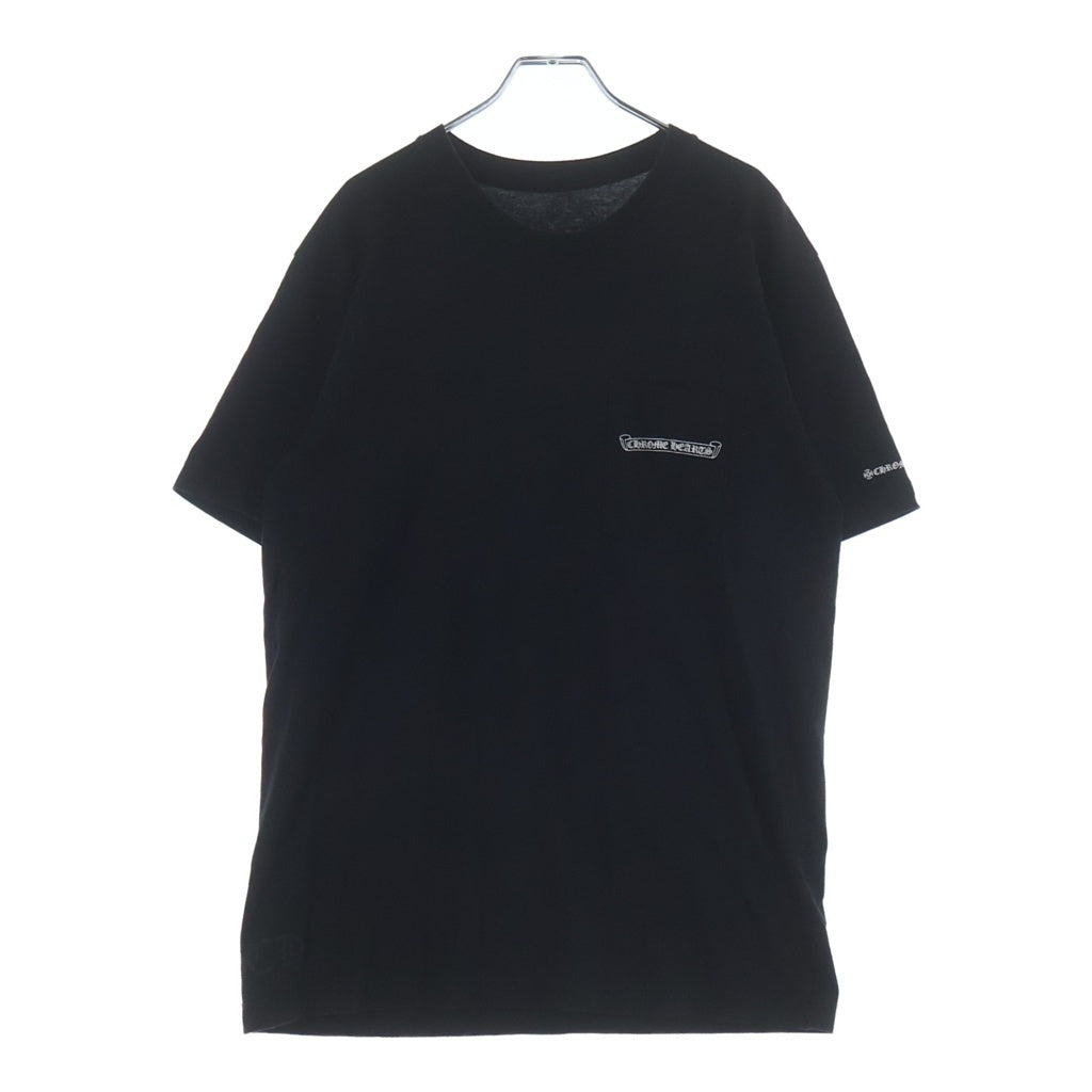 CHROME HEARTS(クロムハーツ) SCROLL LABEL T-SHIRT スクロールラベルプリント クルーネックポケット半袖Tシャツ ブラック