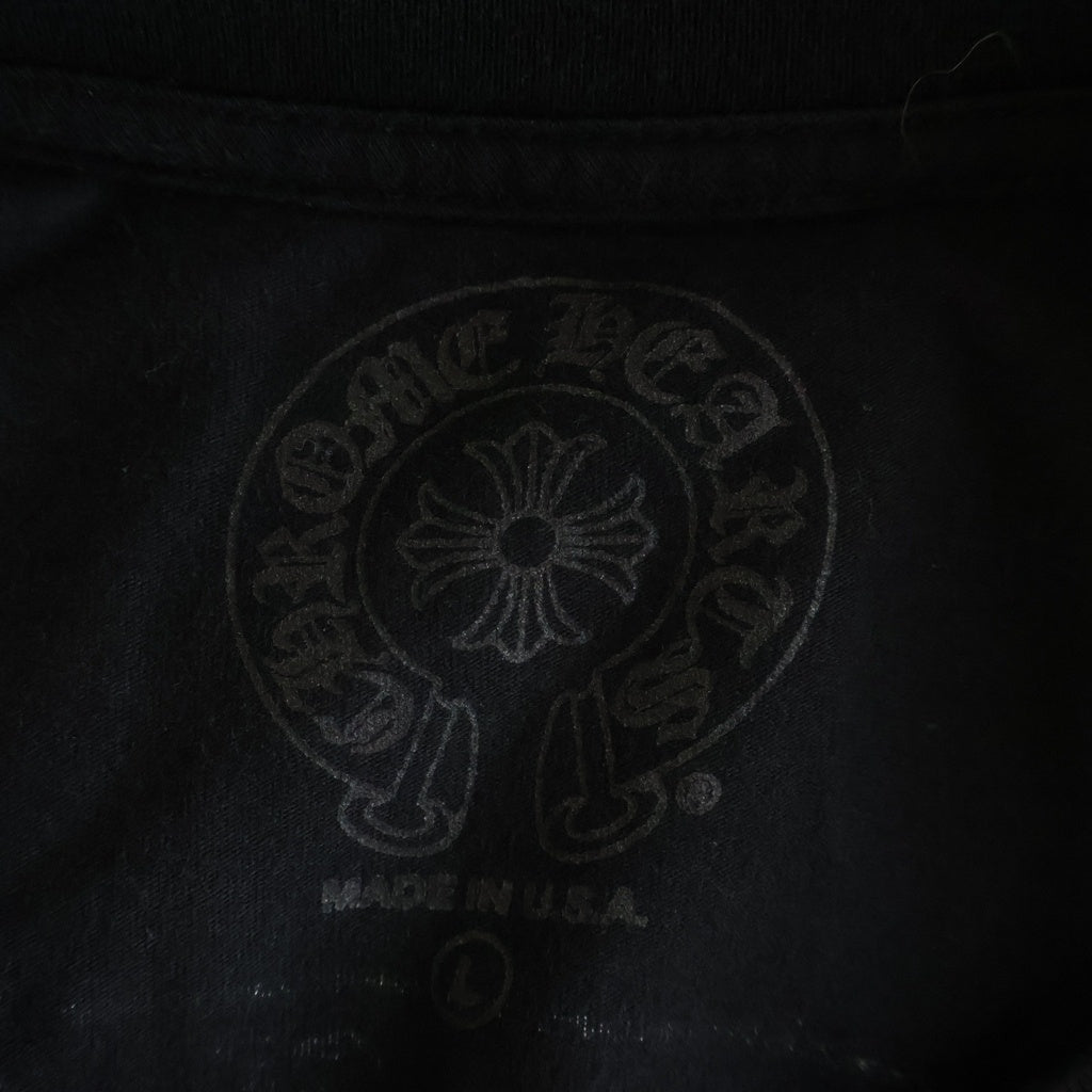 CHROME HEARTS(クロムハーツ) SCROLL LABEL T-SHIRT スクロールラベルプリント クルーネックポケット半袖Tシャツ ブラック