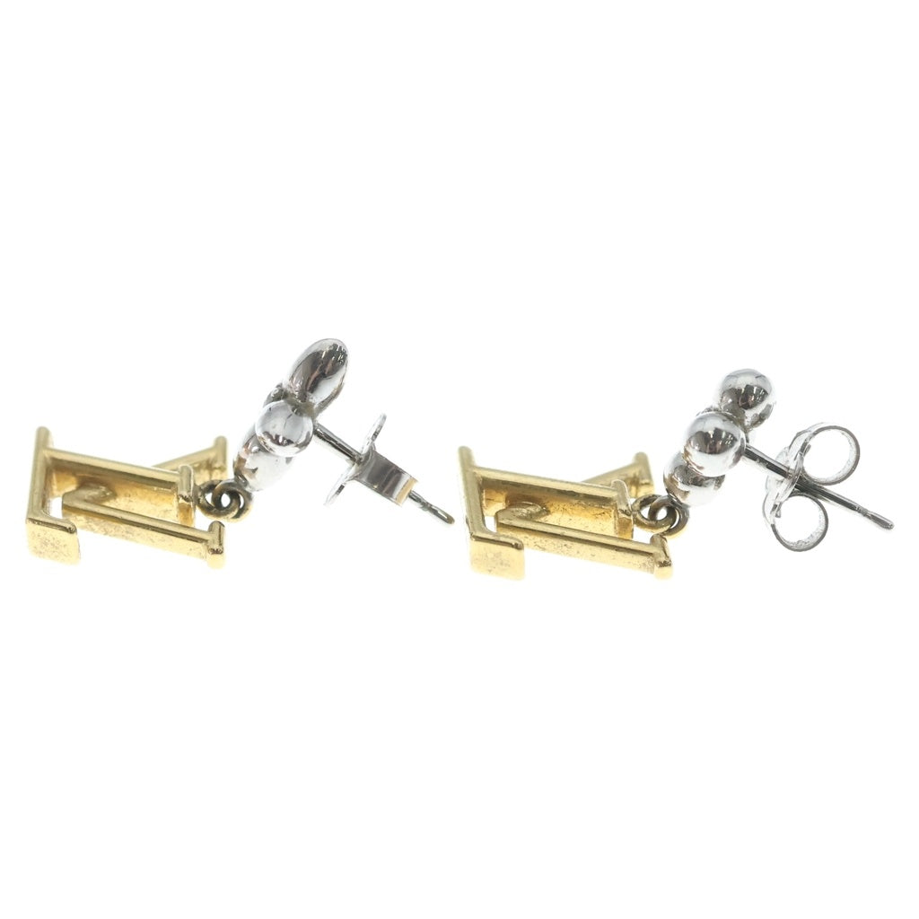 LOUIS VUITTON(ルイヴィトン) パンダント・LVアイコニックフラワー モノグラム メタル ジルコンピアス ゴールド/シルバー M01287 レディース