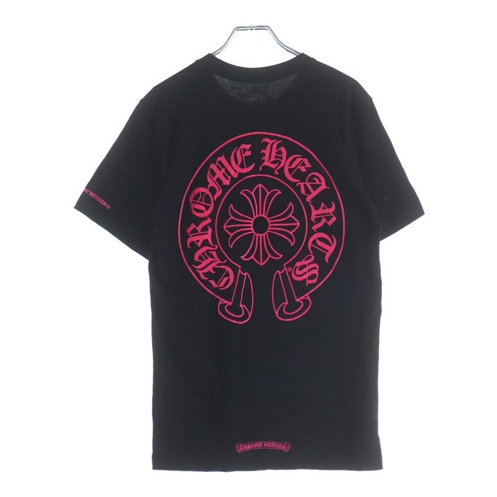 CHROME HEARTS(クロムハーツ) CH T-SHRT 1 バックホースシュープリントTシャツ ブラック/ピンク