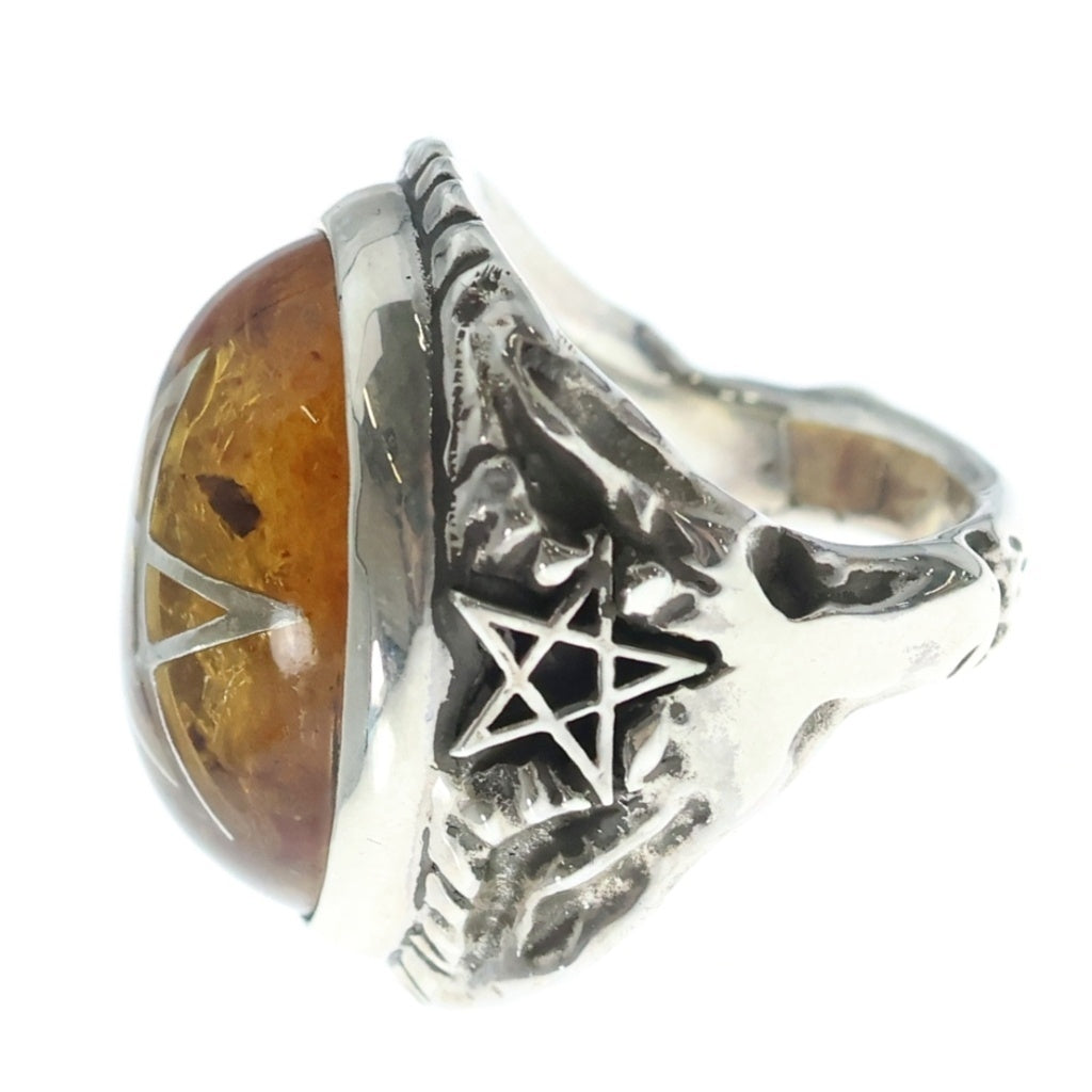 ALEX STREETER(アレックスストリーター) Angel Heart Ring エンジェルハートリング スターカスタム アンバー シルバー