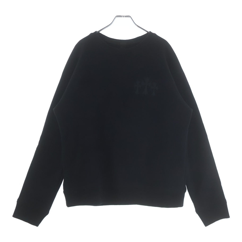 CHROME HEARTS(クロムハーツ) 25SS Y NOT Cemetery Cross Applique Embroidery Sweatshirt ワイノット セメタリークロス アップリケ刺繍 スウェットトレーナー ブラック