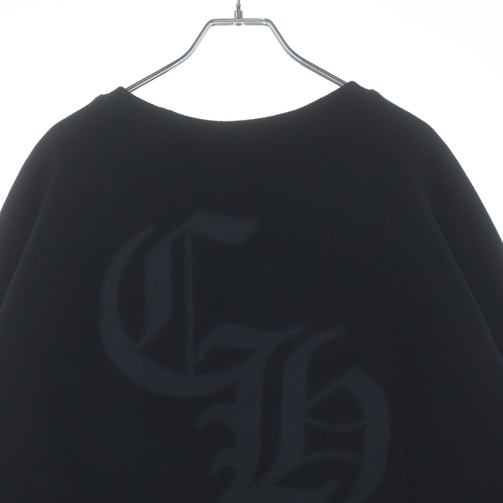 CHROME HEARTS(クロムハーツ) 25SS Y NOT Cemetery Cross Applique Embroidery Sweatshirt ワイノット セメタリークロス アップリケ刺繍 スウェットトレーナー ブラック