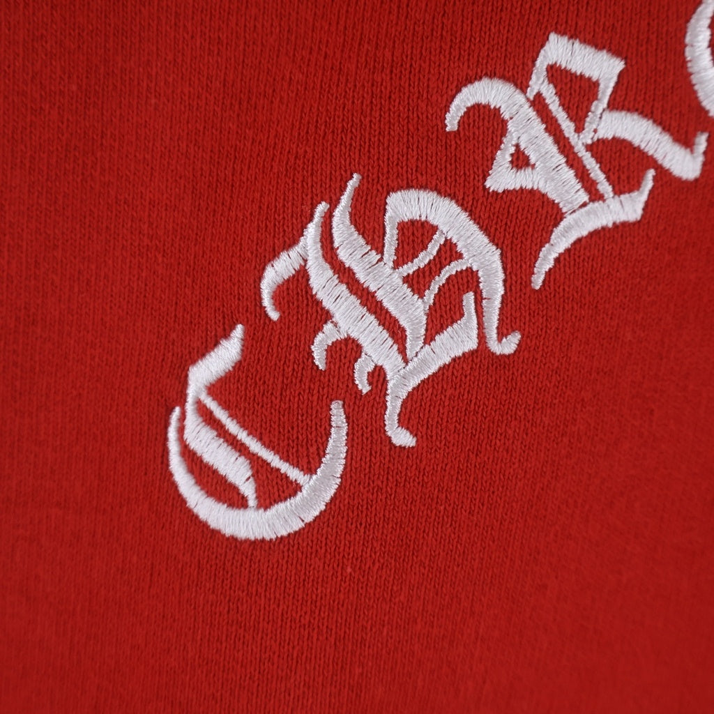 CHROME HEARTS(クロムハーツ) Y NOT Cemetery Cross Pullover Hoodie King Taco ワイノットセメタリークロスプルオーバーフーディ パーカー ロゴ刺繍 レッド
