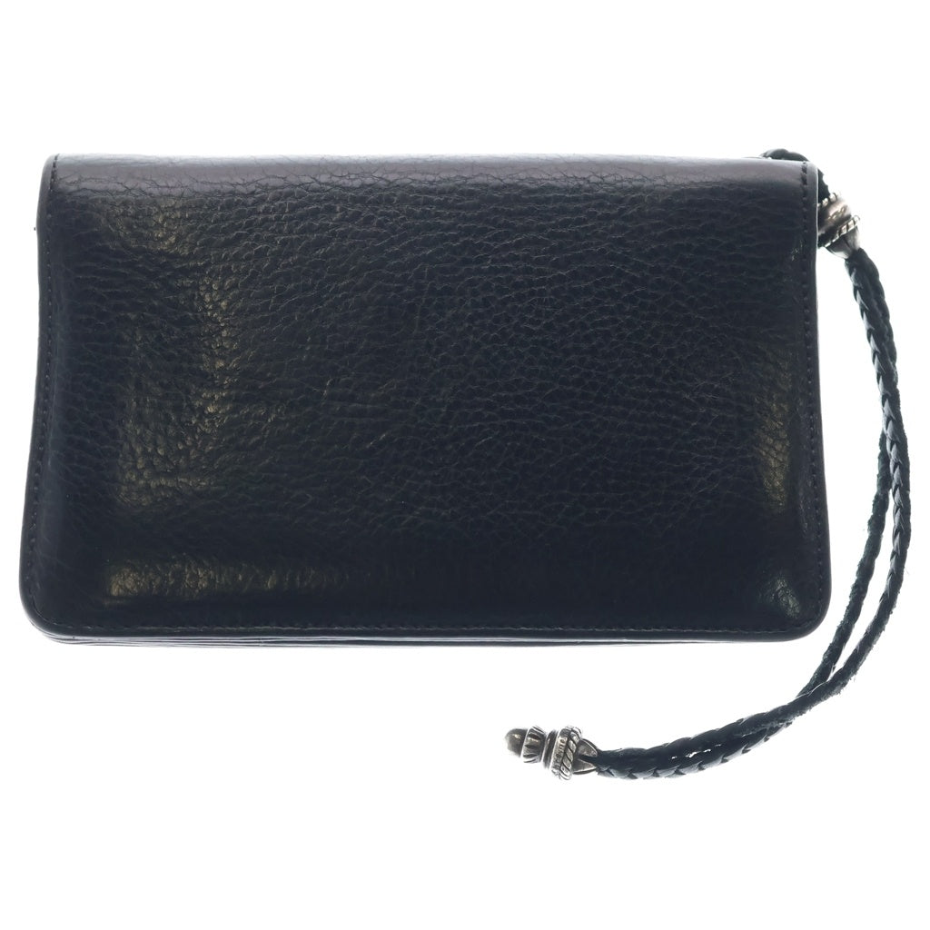CHROME HEARTS(クロムハーツ) 2ZIP STRAP 2ジップ ストラップ ストラップ付クロスボールボタン レザーウォレット 財布 ブラック