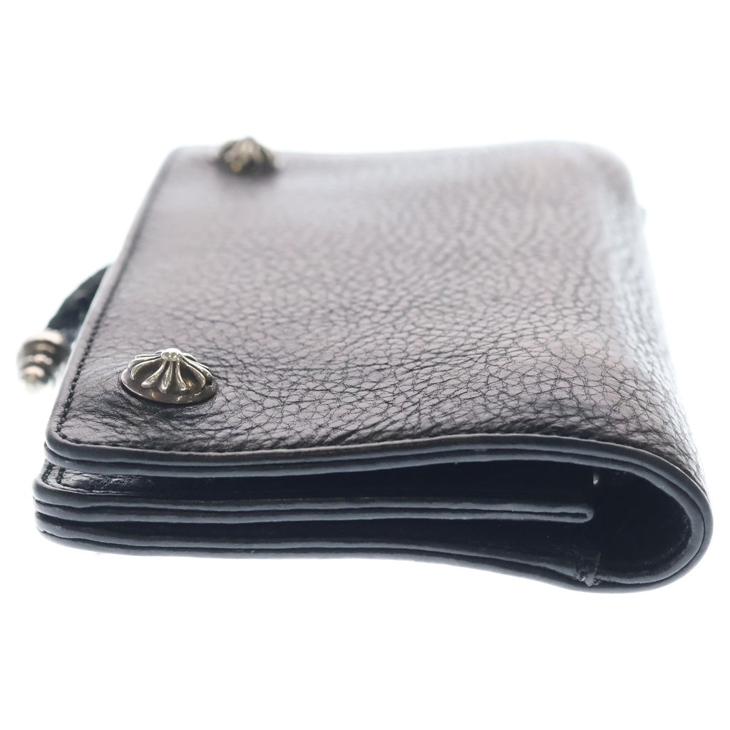 CHROME HEARTS(クロムハーツ) 2ZIP STRAP 2ジップ ストラップ ストラップ付クロスボールボタン レザーウォレット 財布 ブラック
