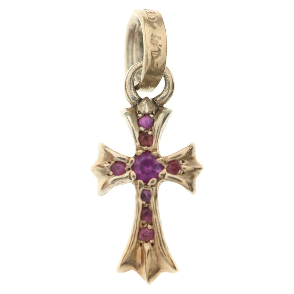 CHROME HEARTS(クロムハーツ) 22K CRS BBYFAT P SAP P ベイビーファット PAVEピンクサファイア ネックレストップ ゴールド