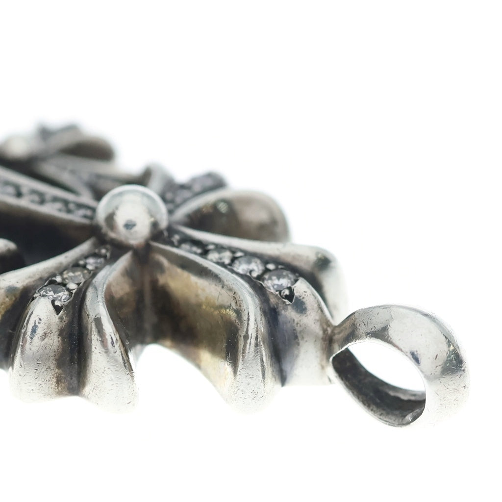 CHROME HEARTS(クロムハーツ) 3 CH CRS SML P/DIA トリプルCHクロススモール PAVEダイヤ ネックレストップ シルバー