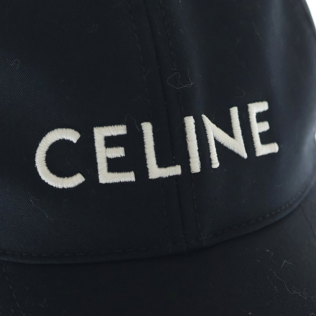 CELINE(セリーヌ) EMBROIDERED LOGO BASEBALL CAP ロゴ刺繍 ベースボールキャップ 帽子 ブラック 2AUS9969P.38NO