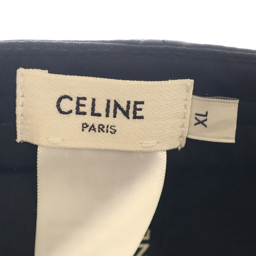 CELINE(セリーヌ) EMBROIDERED LOGO BASEBALL CAP ロゴ刺繍 ベースボールキャップ 帽子 ブラック 2AUS9969P.38NO