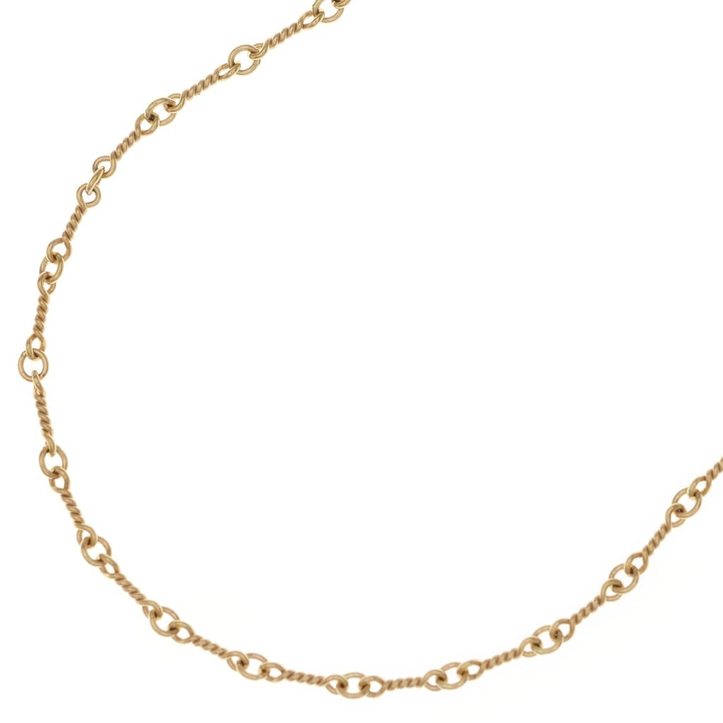 CHROME HEARTS(クロムハーツ) 22K NECKCHAIN T18 ツイストチェーンネックレス 18inch ゴールドBCA014