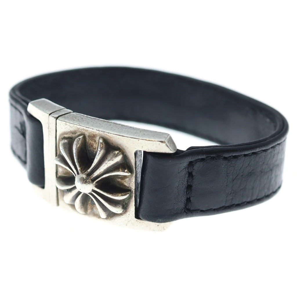 CHROME HEARTS(クロムハーツ) HARNESS CROSS BOX ハーネス クロスボックス レザーブレスレット シルバー/ブラック