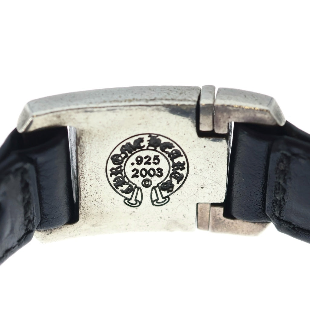 CHROME HEARTS(クロムハーツ) HARNESS CROSS BOX ハーネス クロスボックス レザーブレスレット シルバー/ブラック