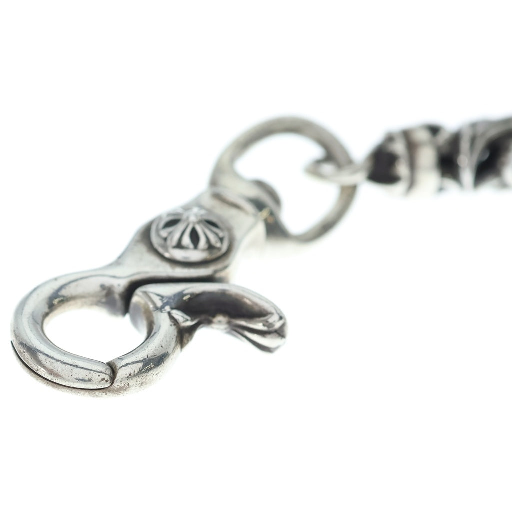 シルバー　9リンク ローラーウォレットチェーン　中古 CHROME HEARTS(クロムハーツ) OLD ROLLER LONG-T 2クリップ9LINKロング
