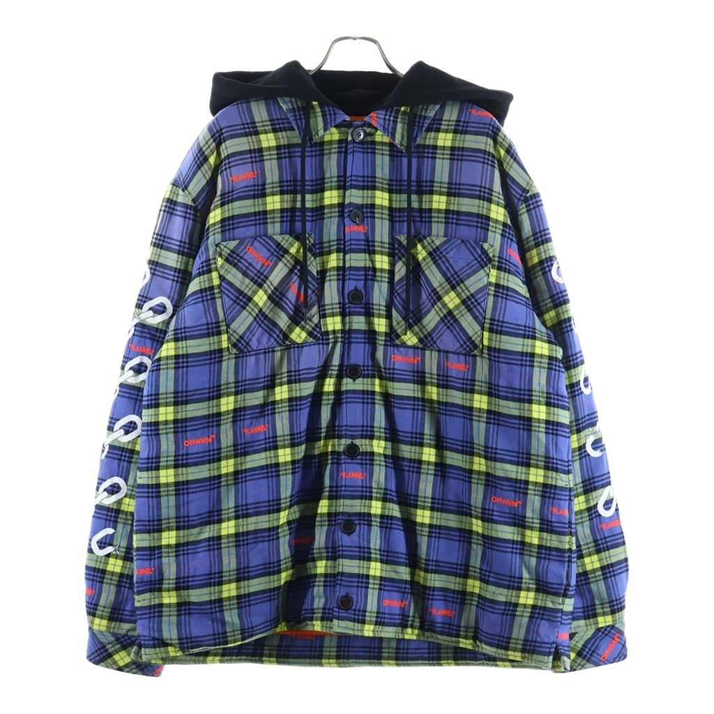 OFF-WHITE オフホワイト 22AW PLAID JACKET 裏地キルティング チェックシャツ ジャケット ブルー OFF-WHITE(オフホワイト) 22AW PLAID JACKET 裏地キルティング