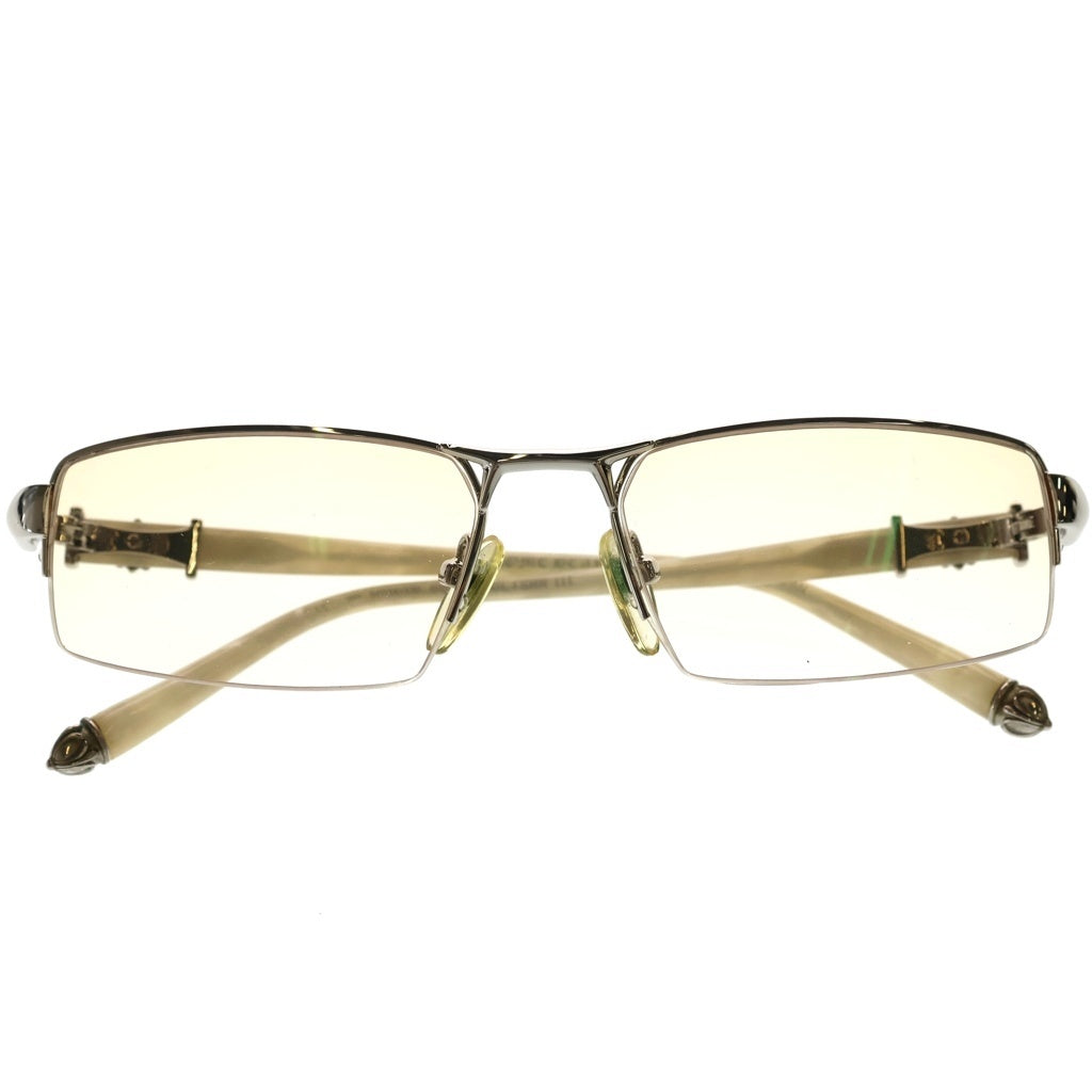 CHROME HEARTS(クロムハーツ) BONE POLISHR III CHクロスモチーフ サングラス メガネ シルバー/ホワイト