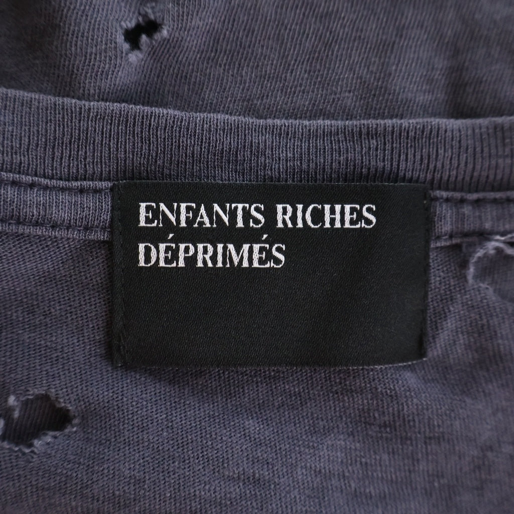 ENFANTS RICHES DEPRIMES(アンファンリッシュデプリメ) NIETZSCHE フロントプリント 半袖Tシャツ ネイビー