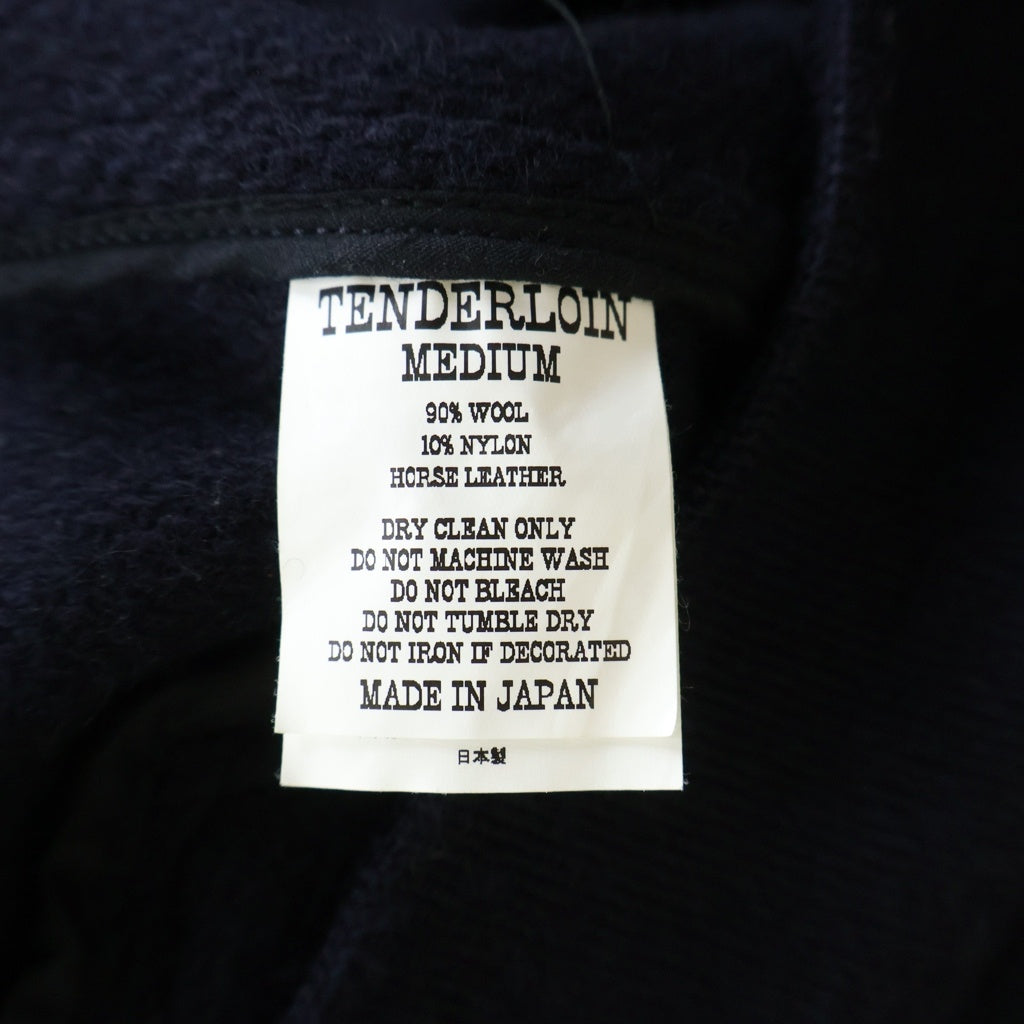 TENDERLOIN(テンダーロイン) ジップアップ 袖レザー切替 ジャケット ネイビー