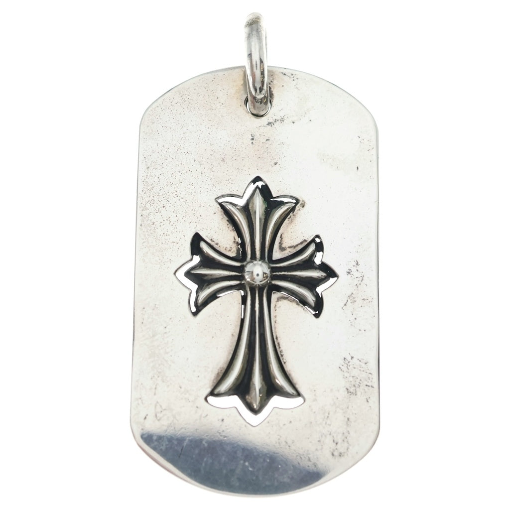 CHROME HEARTS(クロムハーツ) D TAG LRG TNY CRS カットアウト タイニークロス ドッグタグ ラージ ペンダントトップ シルバー