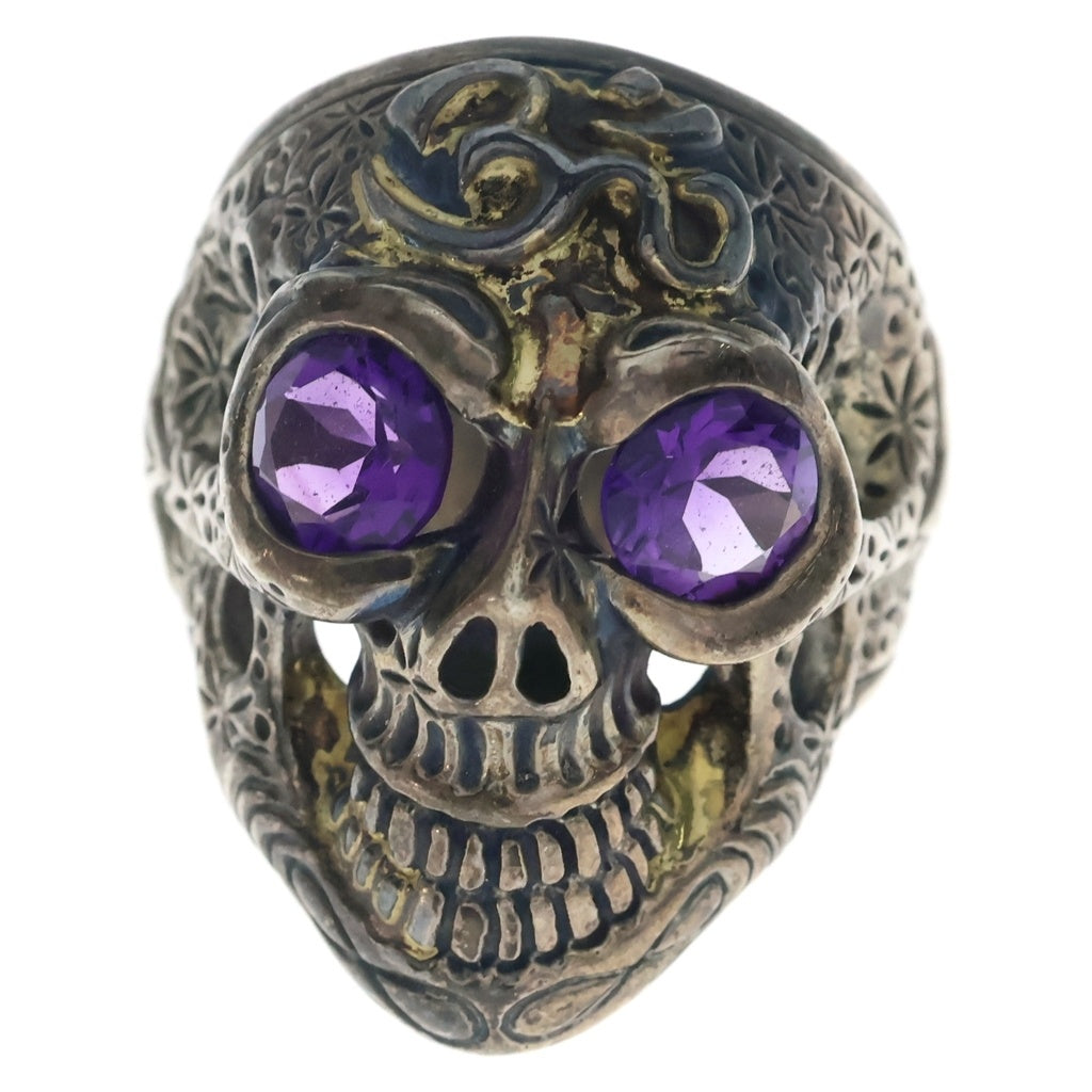 Bill Wall Leather/BWL(ビルウォールレザー) SKULL RING スカルリング シルバー/パープル