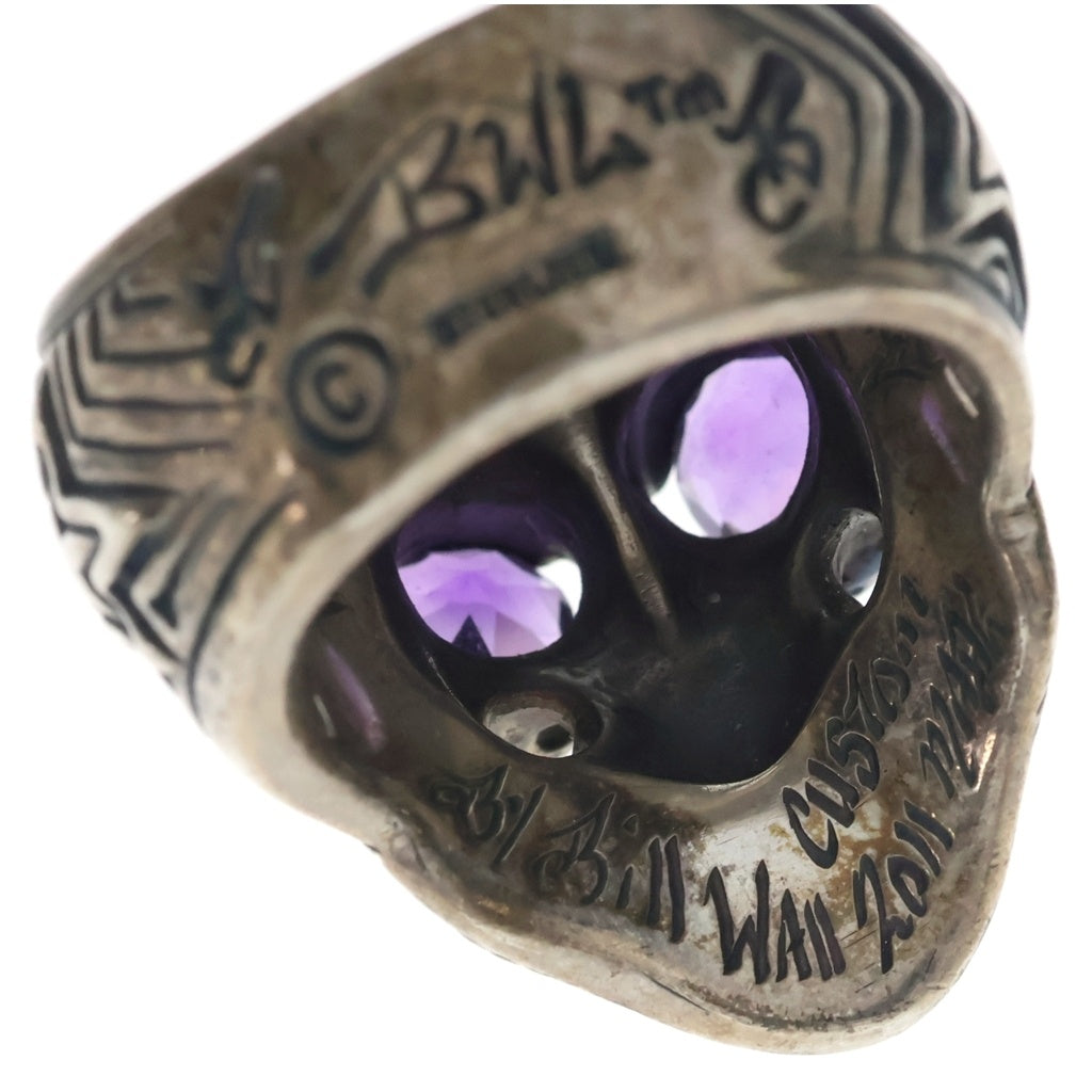 Bill Wall Leather/BWL(ビルウォールレザー) SKULL RING スカルリング シルバー/パープル
