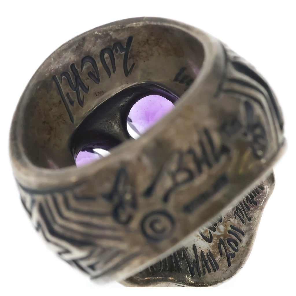 Bill Wall Leather/BWL(ビルウォールレザー) SKULL RING スカルリング シルバー/パープル