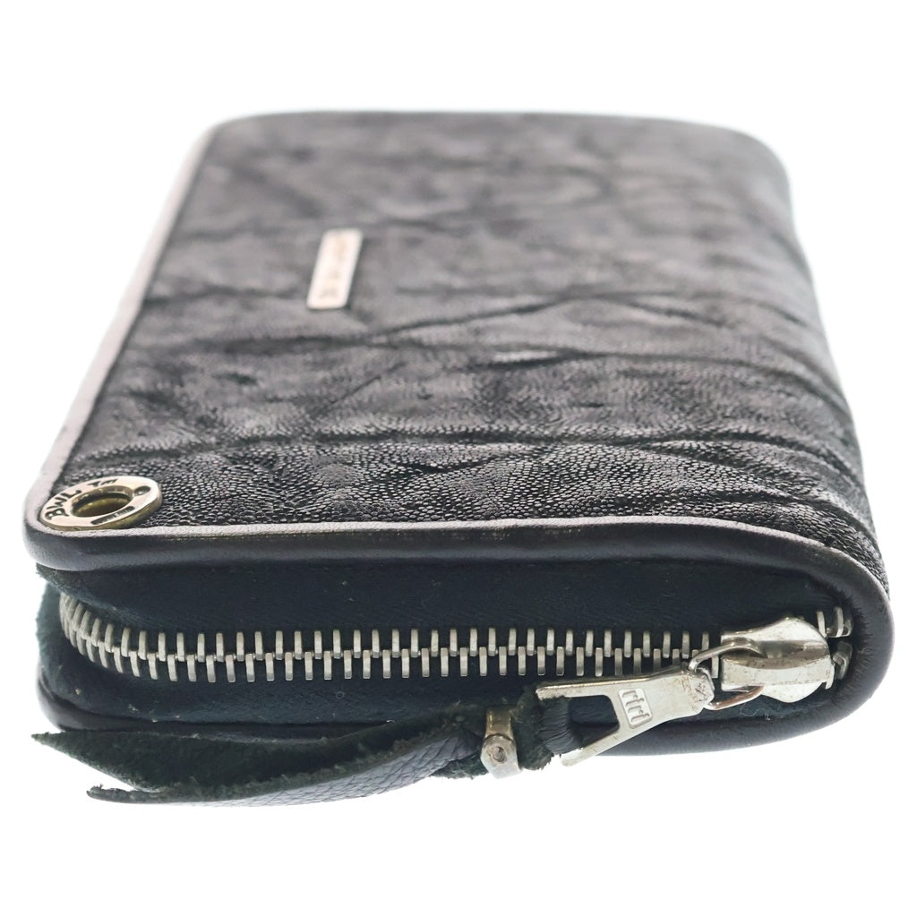 Bill Wall Leather/BWL(ビルウォールレザー) ELEPHANT LEATHER ZIP WALLET レザー ジップ ウォレット 財布 ブラック