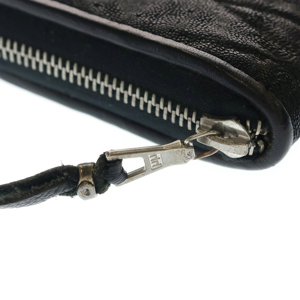 Bill Wall Leather/BWL(ビルウォールレザー) ELEPHANT LEATHER ZIP WALLET レザー ジップ ウォレット 財布 ブラック