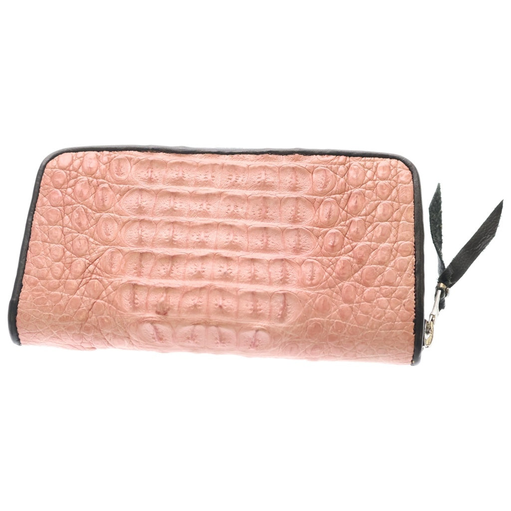 Bill Wall Leather/BWL(ビルウォールレザー) ALLIGATOR ZIP WALLET アリゲーター ジップ ウォレット 財布 ピンク レディース