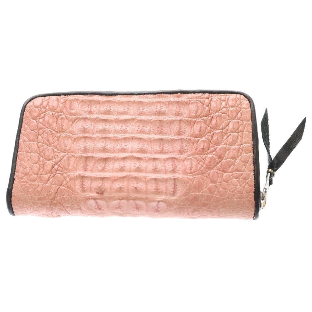 Bill Wall Leather/BWL(ビルウォールレザー) ALLIGATOR ZIP WALLET アリゲーター ジップ ウォレット 財布 ピンク レディース