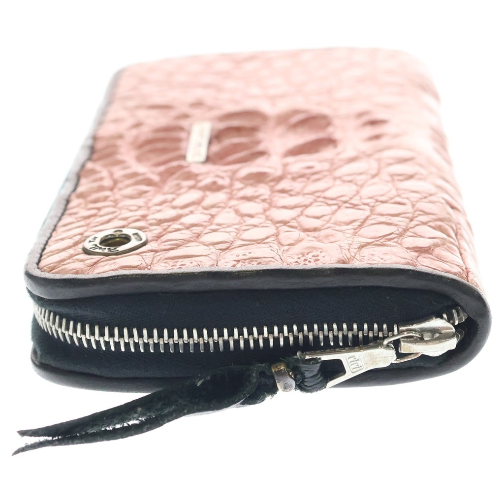 Bill Wall Leather/BWL(ビルウォールレザー) ALLIGATOR ZIP WALLET アリゲーター ジップ ウォレット 財布 ピンク レディース
