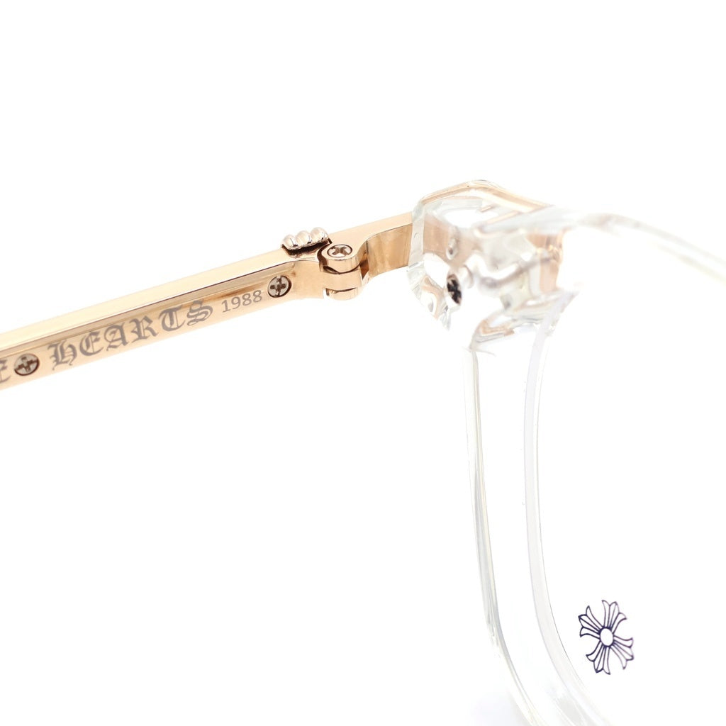 CHROME HEARTS(クロムハーツ) CUMPTION-A クリアフレーム ウェリントン メガネ サングラス クリア/ゴールド