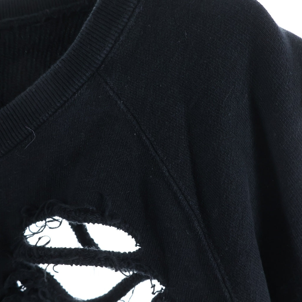 JUN / NAKAYAMA(ジュンナカヤマ) DISTRESSED CREWNECK ディストレスト クルーネック ニット ブラック