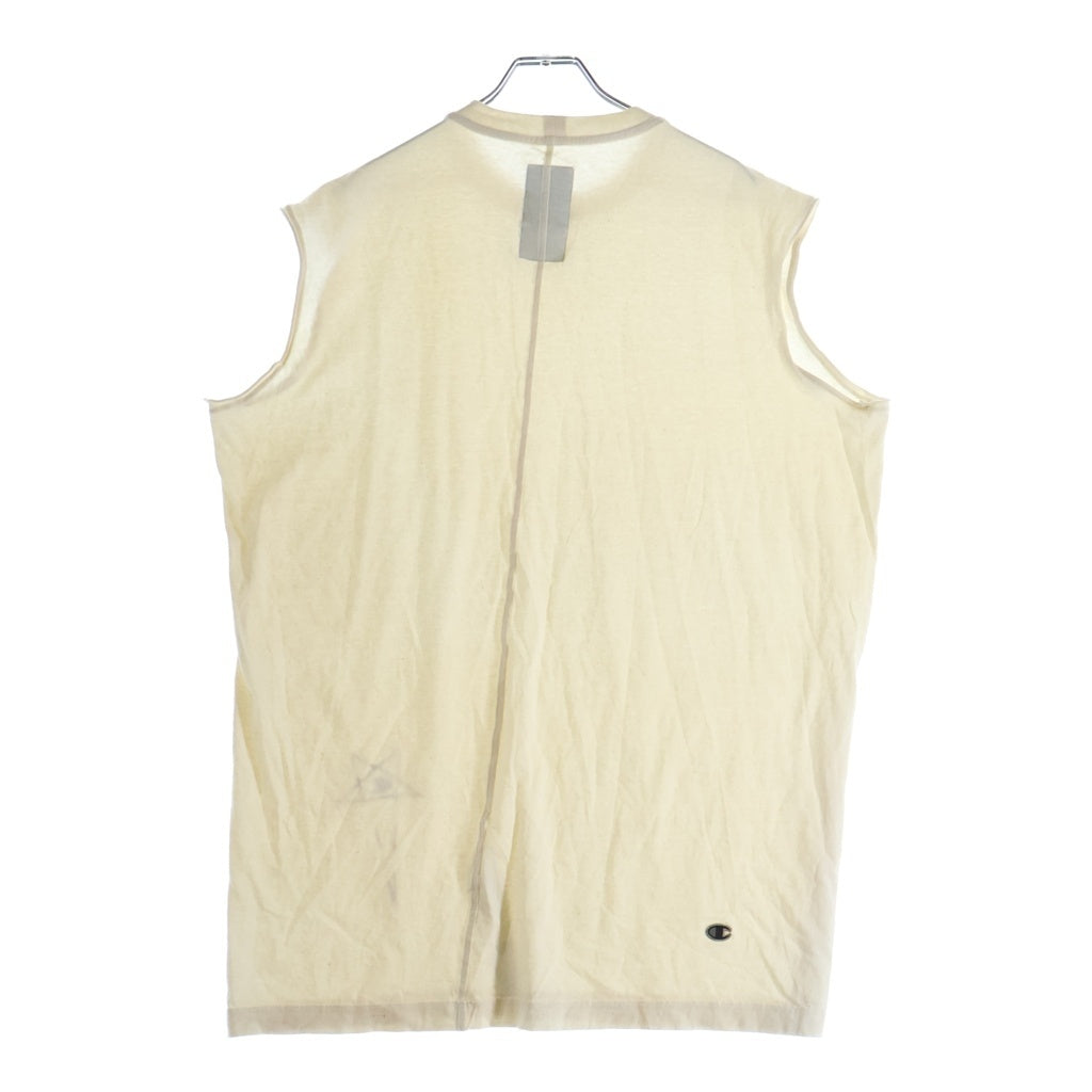Rick Owens(リックオウエンス) ×Champion Tarp T-Shirt フロント刺繍 タンクトップ ベージュ CM01D9231-CHJER