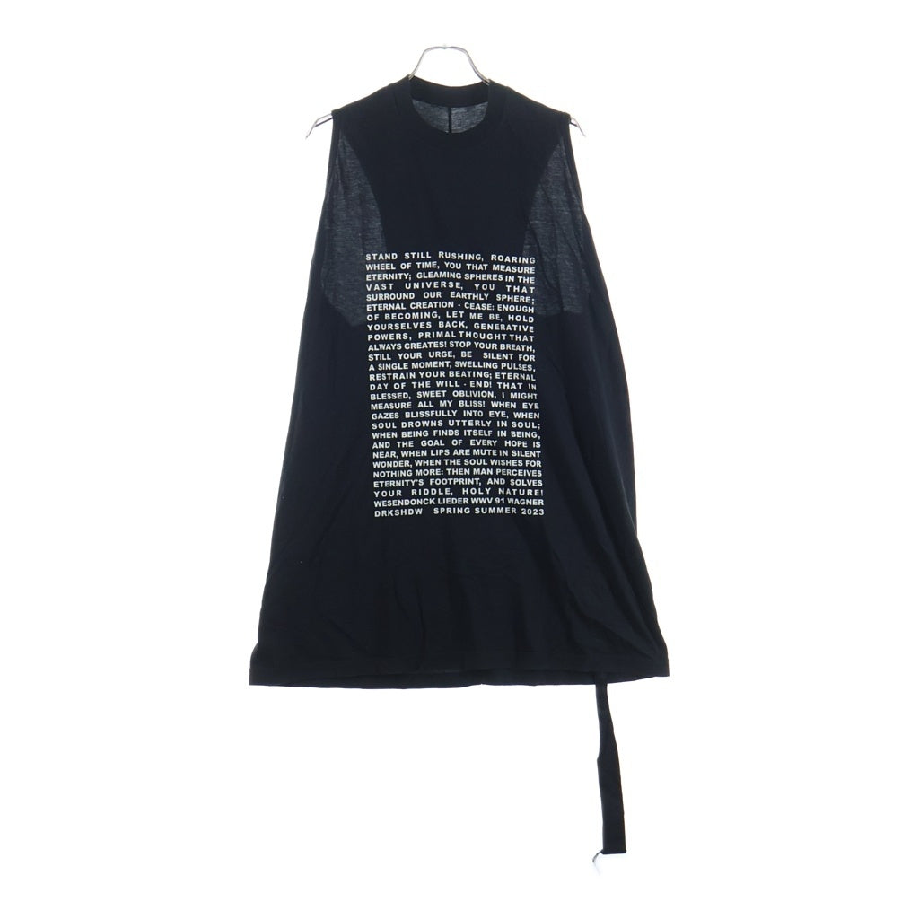 DRKSHDW(ダークシャドウ) フロントプリント ノースリーブTシャツ ブラック DU01C6154-RNEP3