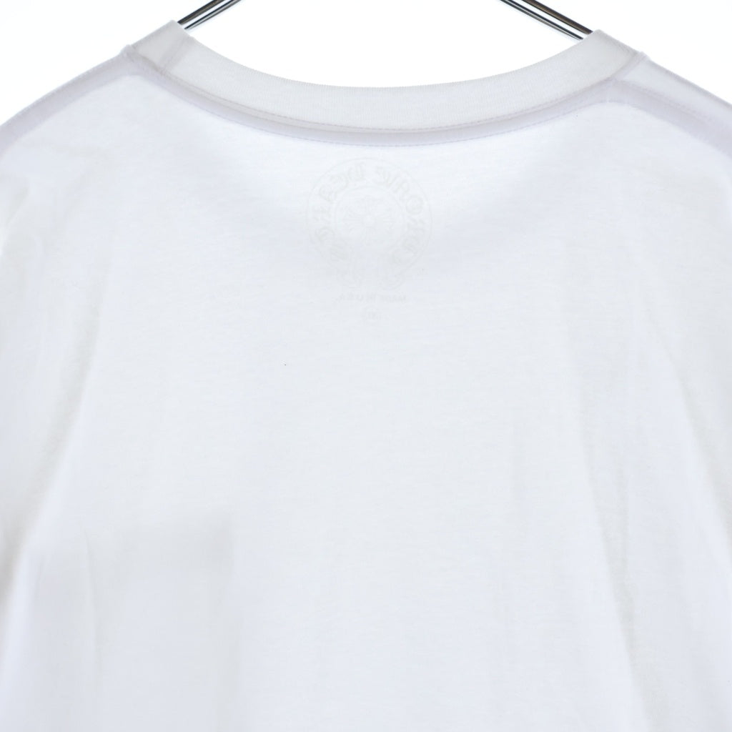 CHROME HEARTS(クロムハーツ) NECK LOGO ネックロゴ ポケット クルーネック半袖Tシャツカットソー ホワイト
