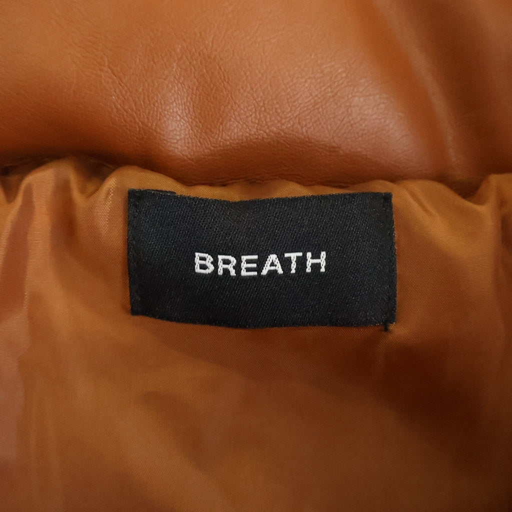 BREATH(ブレス) フェイクレザー ダウンジャケット ブラウン BR23AW-O0003