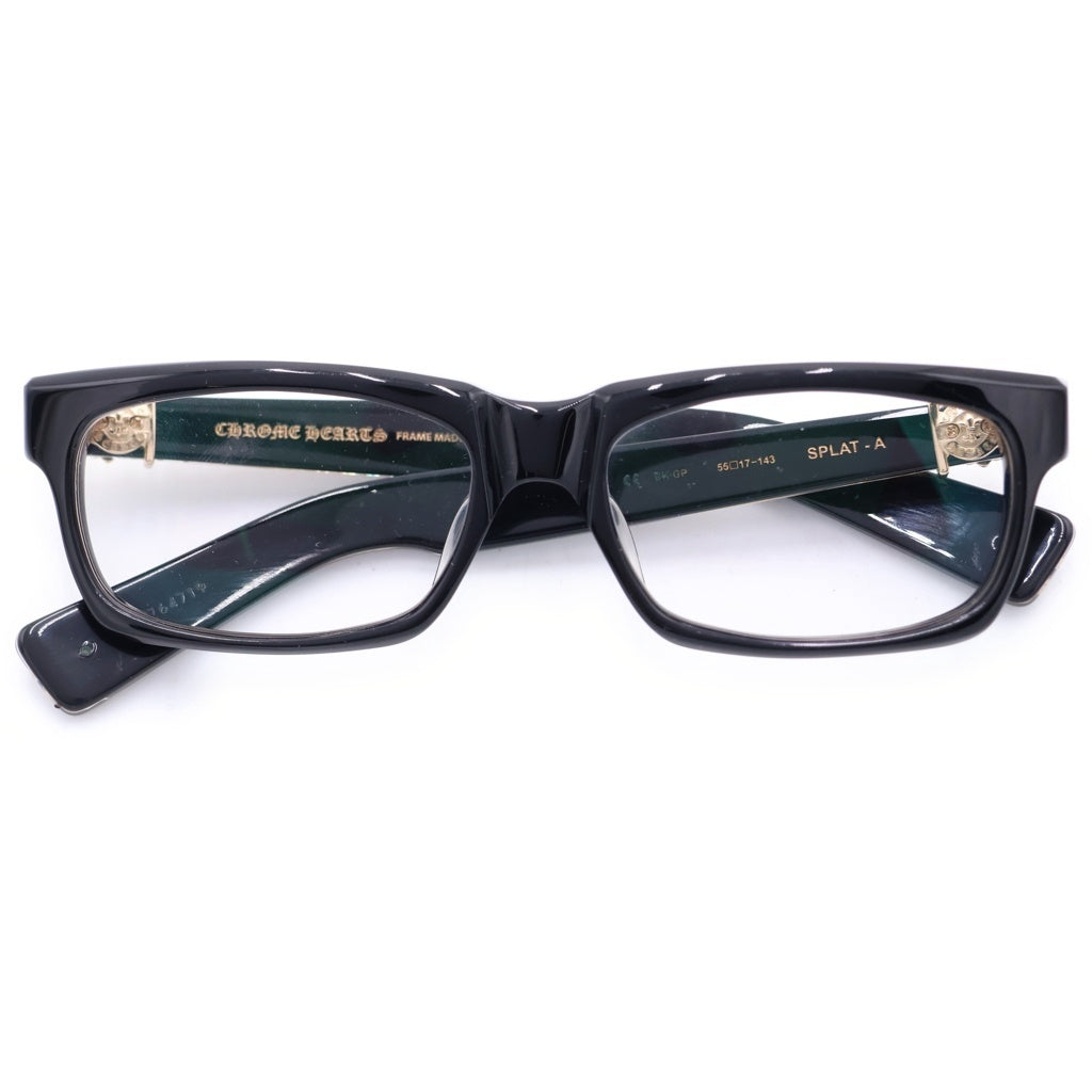 CHROME HEARTS(クロムハーツ) SPLAT-A BSフレアテンプル アイウェア サングラス メガネ ブラック/ゴールド 55□17-143