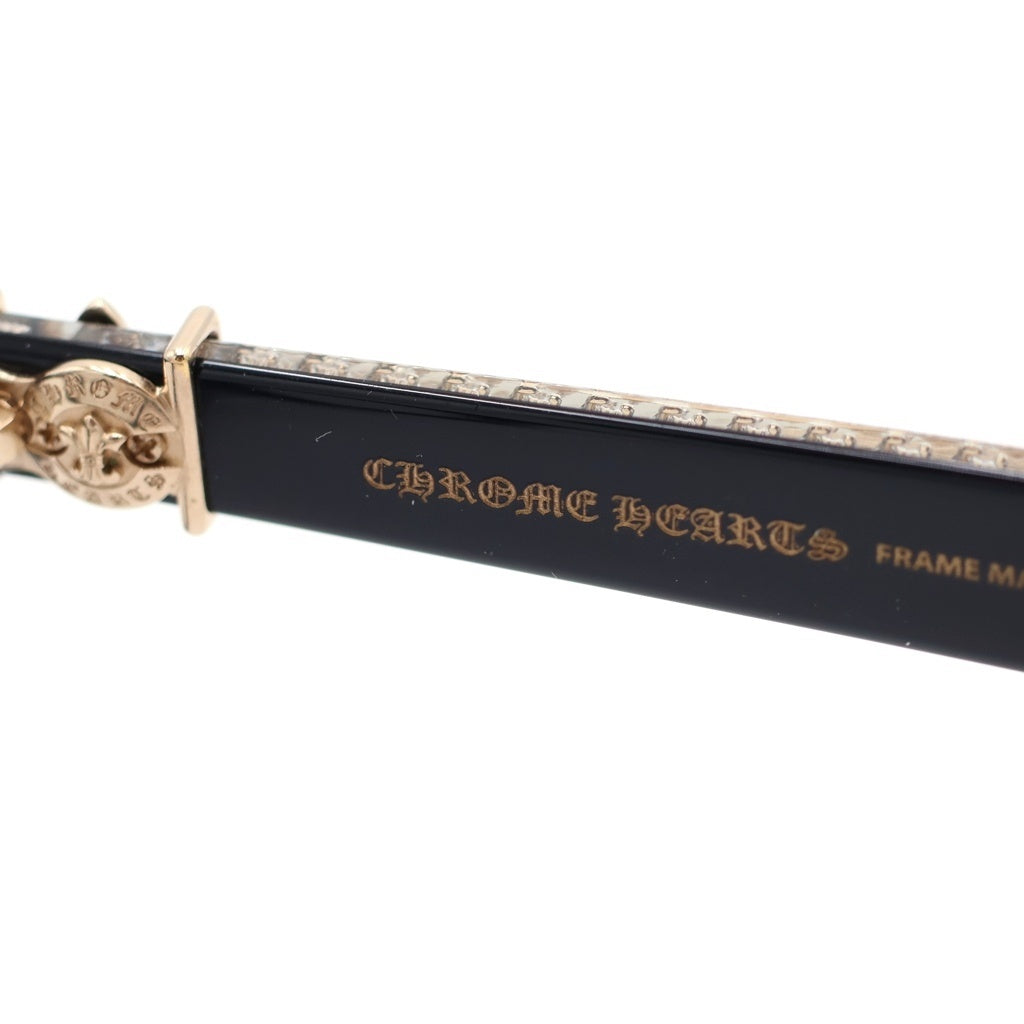 CHROME HEARTS(クロムハーツ) SPLAT-A BSフレアテンプル アイウェア サングラス メガネ ブラック/ゴールド 55□17-143