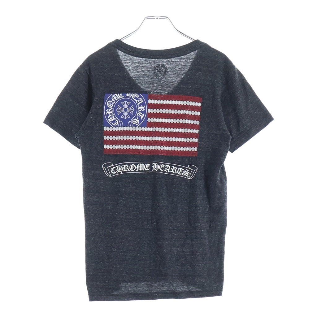 CHROME HEARTS(クロムハーツ) AMERICAN FLAG S/S TEE アメリカンフラッグ Vネック 半袖Tシャツ カットソー グレー