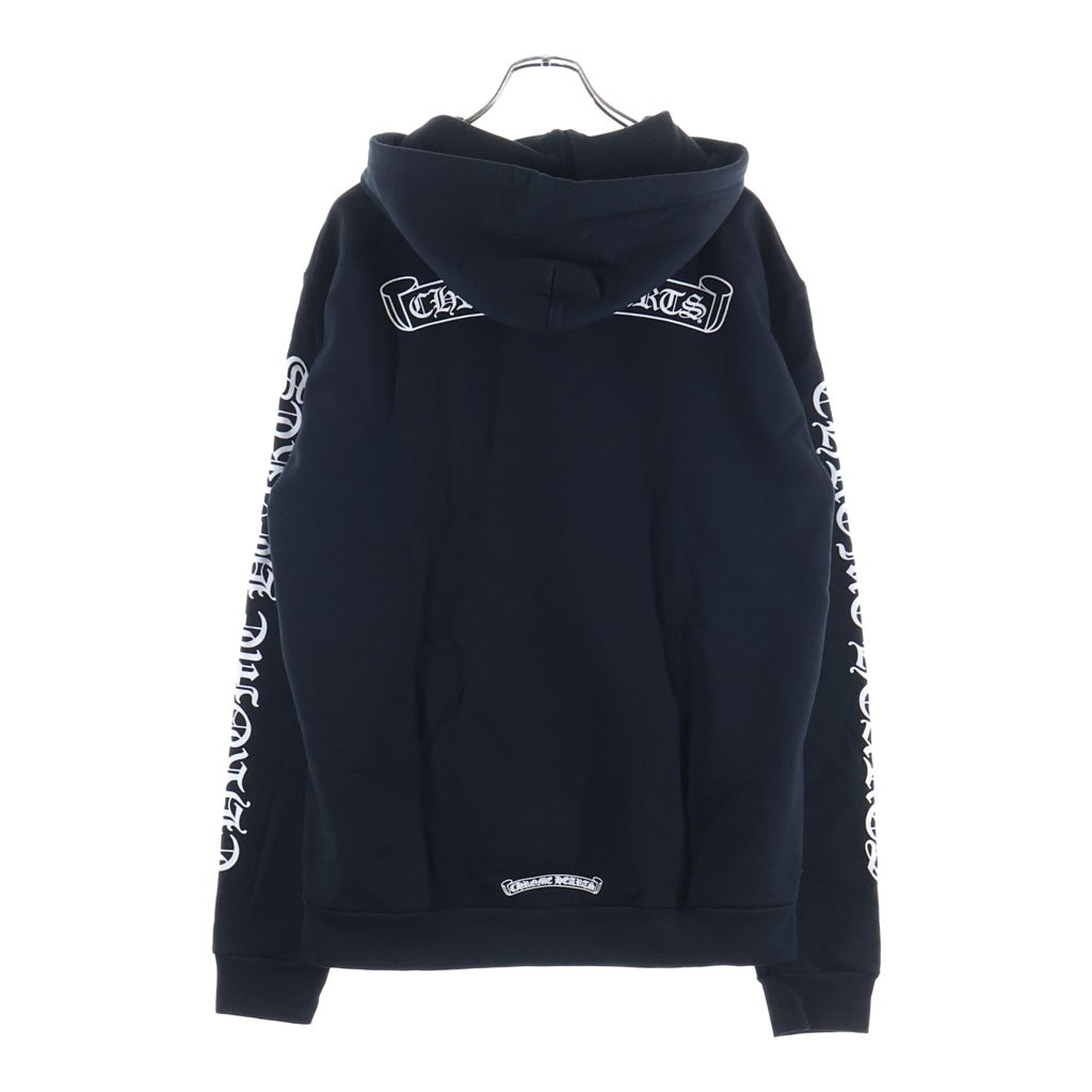 CHROME HEARTS(クロムハーツ) SWTSHRT HD PLVR バックスクロールラベル袖英字プリントプルオーバーパーカー