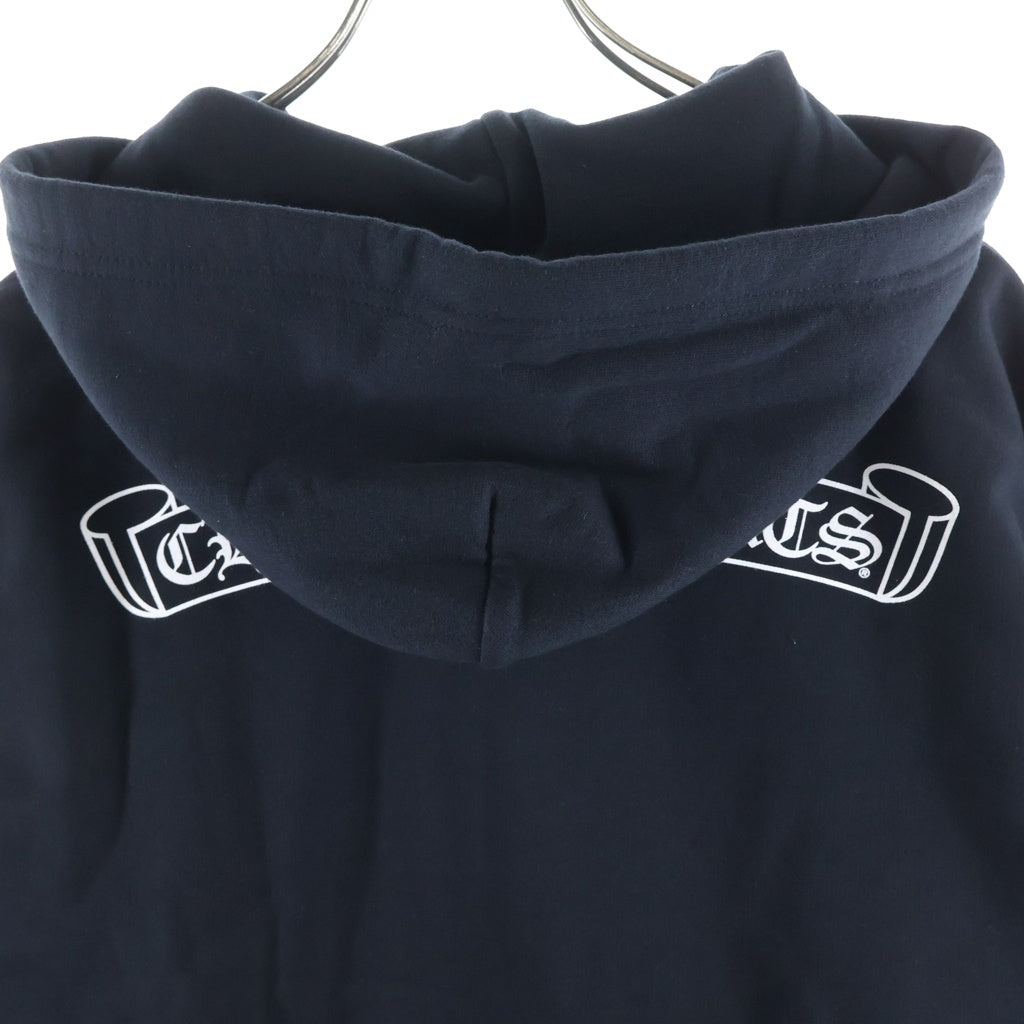 CHROME HEARTS(クロムハーツ) SWTSHRT HD PLVR バックスクロールラベル袖英字プリントプルオーバーパーカー