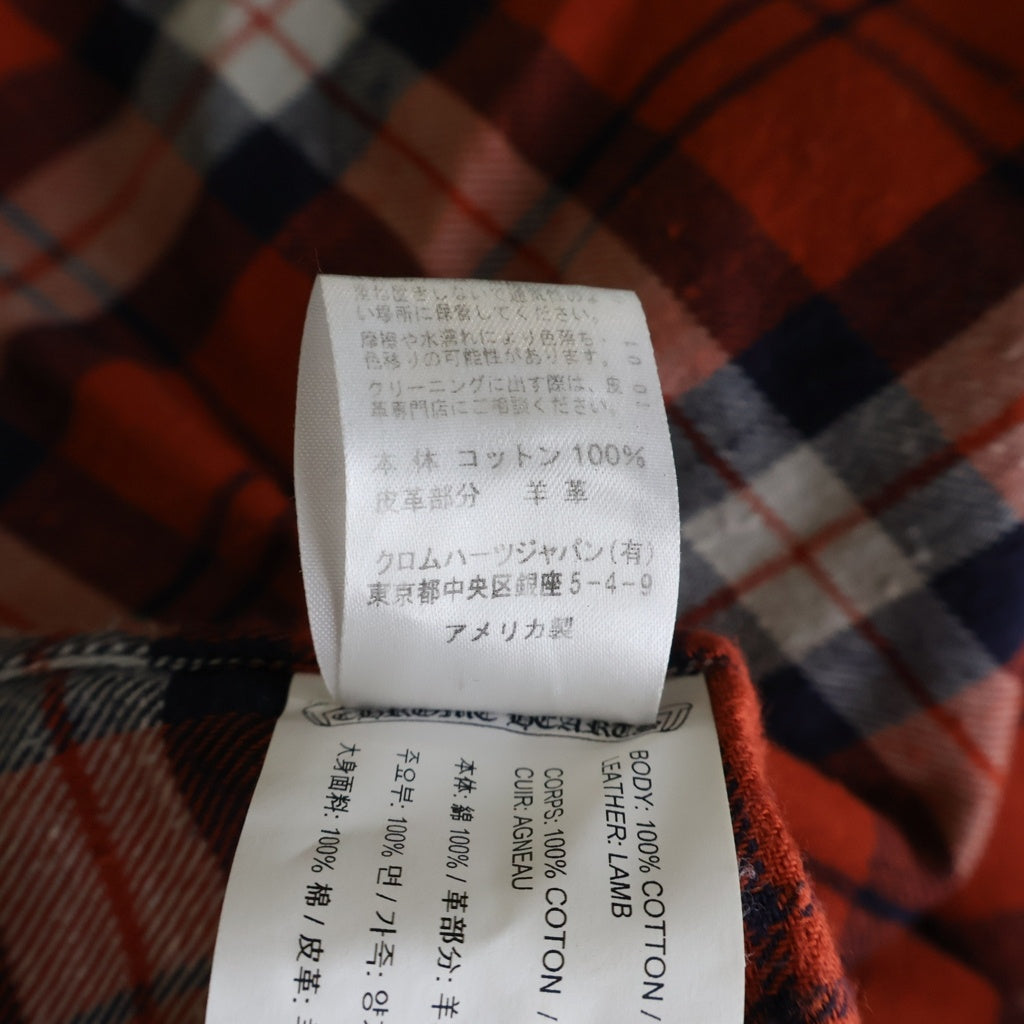 CHROME HEARTS(クロムハーツ) LOOSE ENDS ルーズエンド クロスボールボタン 長袖チェックシャツ レッド